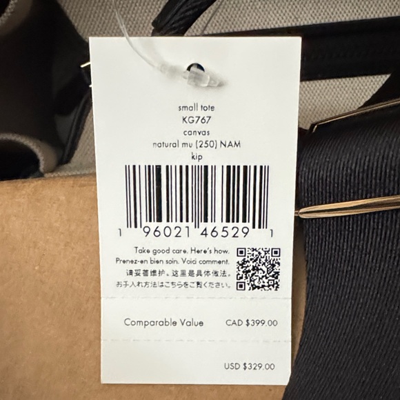 kate spade Cream Canvas Tote with Black Logo Straps - Picture 6 of 6